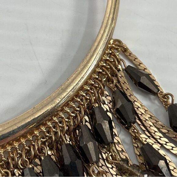 Charming Charlie Gold & Black Fringe Statement Necklace – Early 2010s - Picture 6 of 8